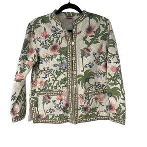 Tudor Court Floral Print Button‎ Up 100% Cotton Jacket Sz S